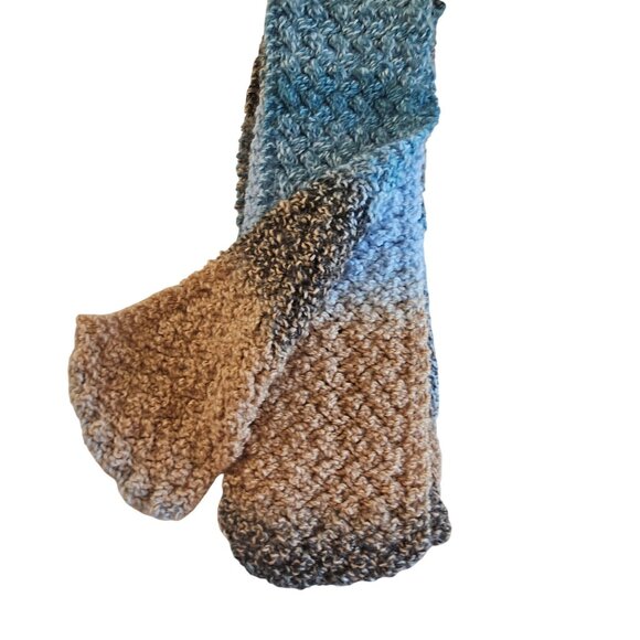 Handmade Crochet Knit Neutral Tone Fall Harvest Winter 100" Long Infinity Scarf - Picture 4 of 11